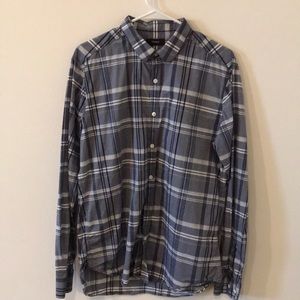 Theory blue windowpane shirt